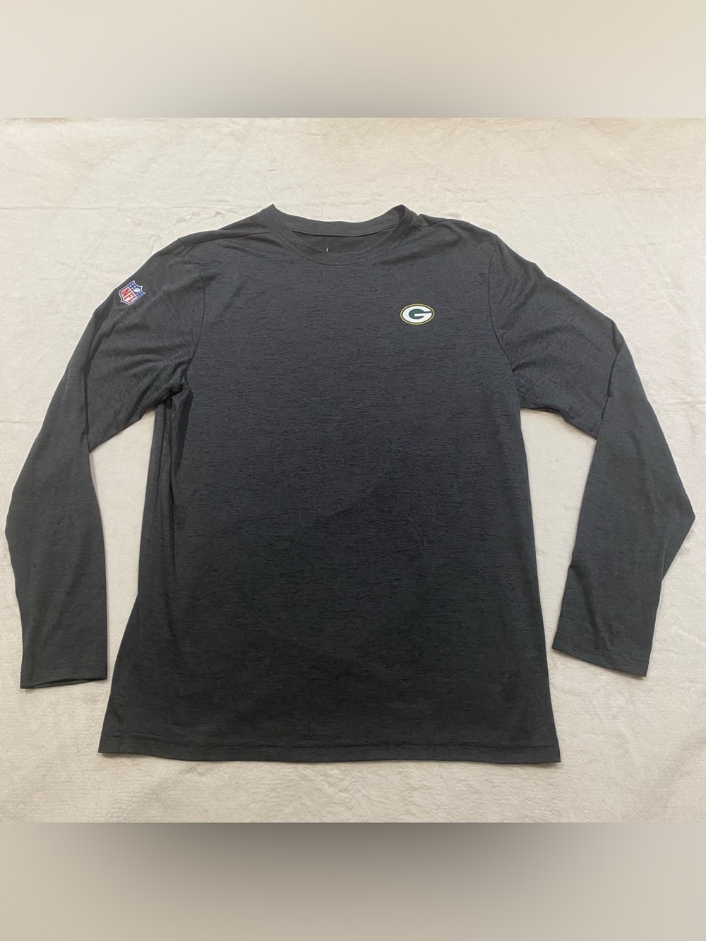 (L) Nike x NFL On Field Apparel Long Sleeve Packers T-Shirt Gray Large Tee Men